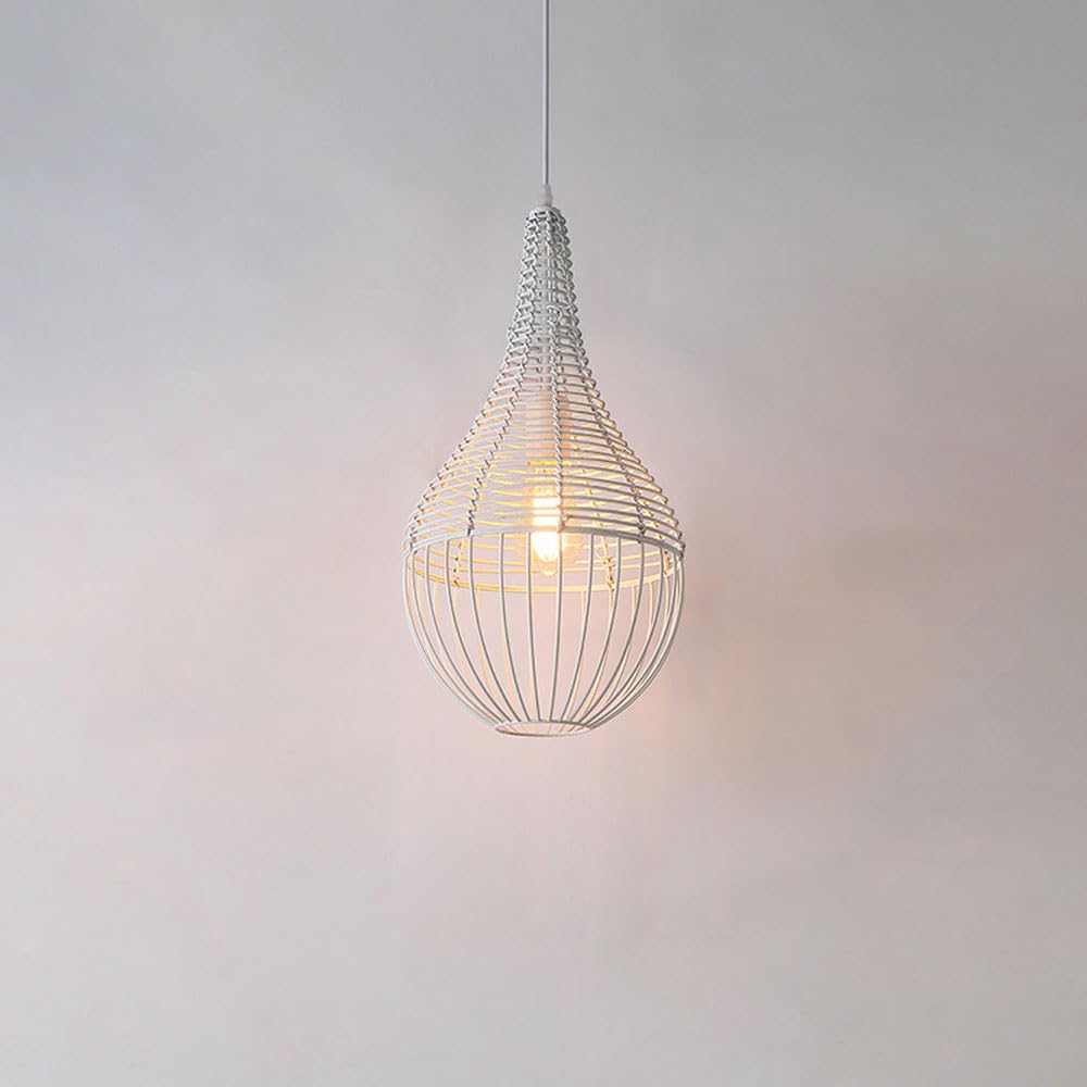 GeRRiT Portalámparas E26/E27 Lámpara de ratán Estilo Vintage Lámpara Colgante Trenzada a Mano Longitud del Cable de luz Lámpara de ratán Ajustable Adecuado para Pasillo, lámpara de Estudio
