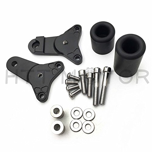 HTTMT MT219-063- Black No Cut Frame Slider Crash Protector Compatible with 2011-2020 Suzuki GSXR 600
