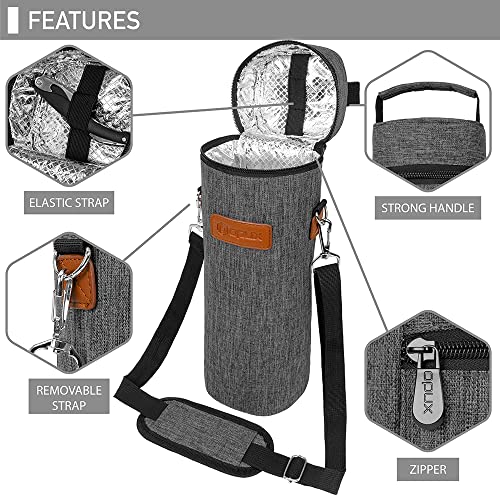 Opux Single Bottle Wine Tote Bag With Shoulder Strap thumb #2