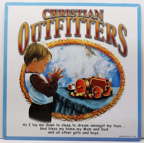 All American Outfitters Christian Outfitters God Religion Plaque en métal carrée/ronde 30,5 x...