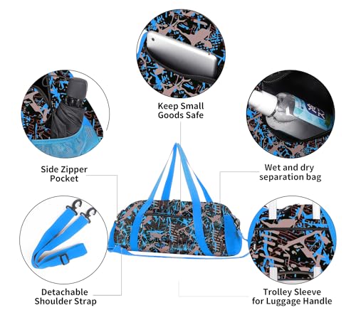 Stumdo Kids Overnighter Duffel Bags for kids, Carry-On Size & Ideal for School Practice or Overnight Travel Weekender Tote for Travel Gym Sport bag for Boys & Girls… (12tylan)4