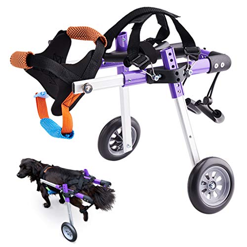 Silla de Ruedas para Mascotas Marco de Aluminio Discapacitados Paseos asistidos por Perros Coche Arnés de Movilidad para Perros Coche de Entrenamiento de rehabilitación de Patas traseras para Mascot