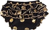 Messy Code Baby Bloomers Training Pants Girls Underwear Ruffle Diaper Cover Gold Dot Briefs for Toddlers Black S(6-12Months)