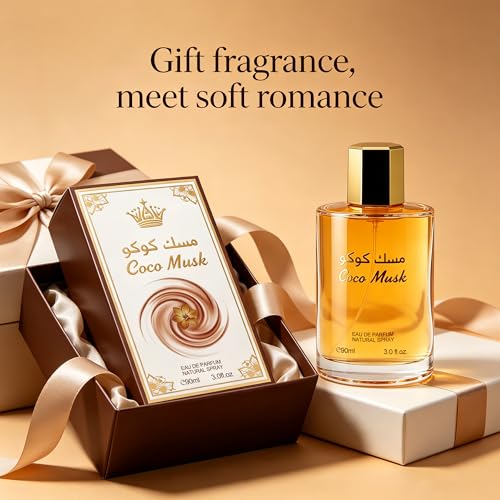 Image of AFLUXE Coco MuskRO Eau de Parfum Men&Women Unisex, Long Lasting Intense Amber Vanilla Gourmand Perfume, Rich Chocolate Scent, 3.0 fl oz (90 ml)
