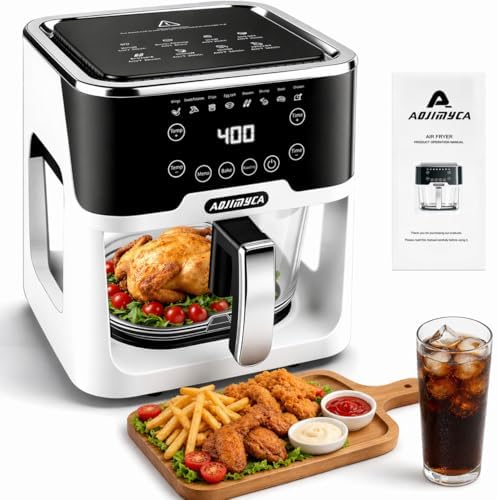 6.0QT Glass Air Fryer, Non Toxic AirFryer with Touchscreen Contro...