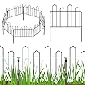 Decorative Garden Fence 7 Pack Rustproof Metal Wire Garden Border Fencing Black 19.5in(H) x 10ft(L) Small Wire No Dig Garden Fence Panels Border Animal Barrier for Yard Patio Outdoor