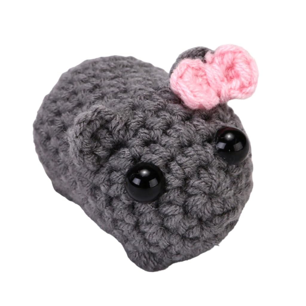 Pjeghbvop Adorable Sad Hamster Plush Keyring Toy Handcraft Crochet Keychain Toy For Bag Decoration