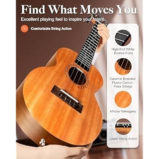 Caramel CAM48 Red African Mahogany 23″ Concert Ukulele for Beginner | Handmade Ukelele Starter Kit - Les Beatles, Paul McCartney, John Lennon, RIngo Starr, George Harrison Caramel CAM48 Red African Mahogany 23" Concert Ukulele for Beginner | Handmade Ukelele Starter Kit – Image 5