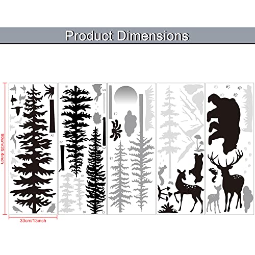 Vinilos Decorativos Bosque Montaña 5 Hojas 90x33 cm miniatura 3