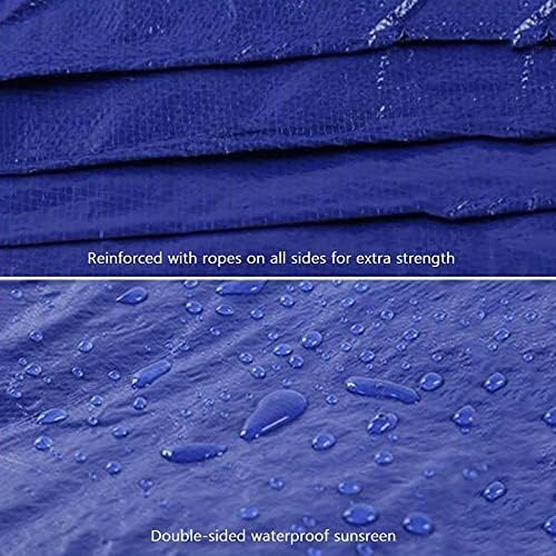 Image of PlantaZee 12FT X 9FT 90 GSM Blue Tarpaulin Tirpal Tadpatri Tharpai Thadika, Extra Strong, 100% Waterproof, Technology-1 No.