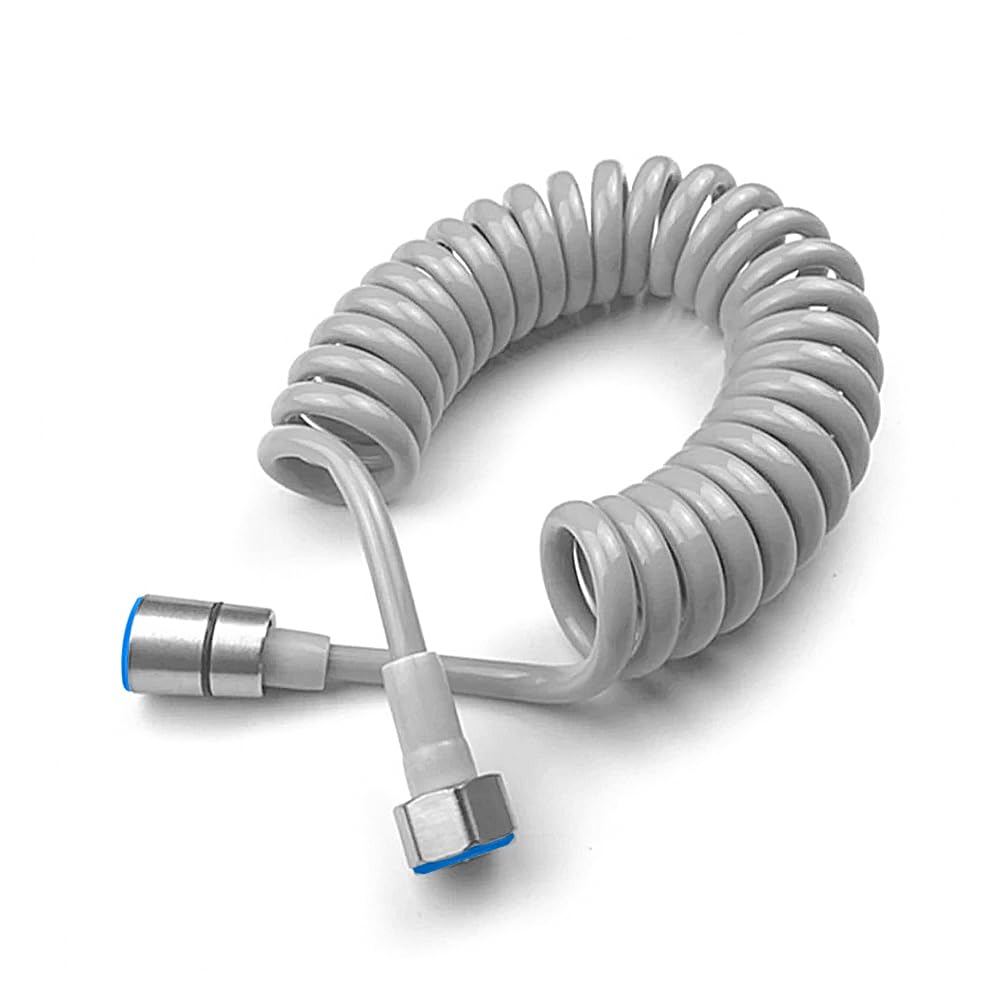 Kariosid Gray Spring Telescopic Shower Hose,Abs Bathroom Spiral Flexible Shower Hose,2M Shower Hose For Toilet Faucet,Bidet Sprayer, Hand Shower,Sink, Bathtub Spray Guns, G1/2 Connectors(Gray)
