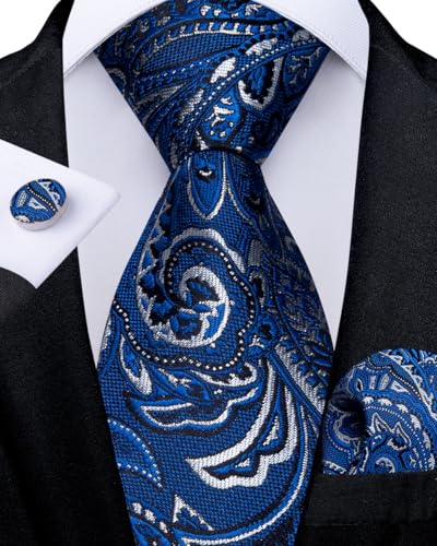Image of DiBanGu Mens Zipper Ties Silk Adjustable Necktie Pocket Square