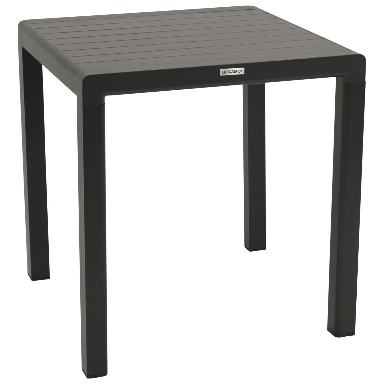 DEGAMO Bistrotisch Paris 70x70cm quadratisch, Alumium anthrazitfarben, wetterfest + rostfrei, Outdoor, Moderne Optik