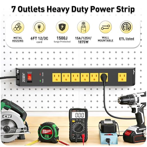 7-Outlet Metal Power Strip w/ 6' Cord - $10.79– - image 2