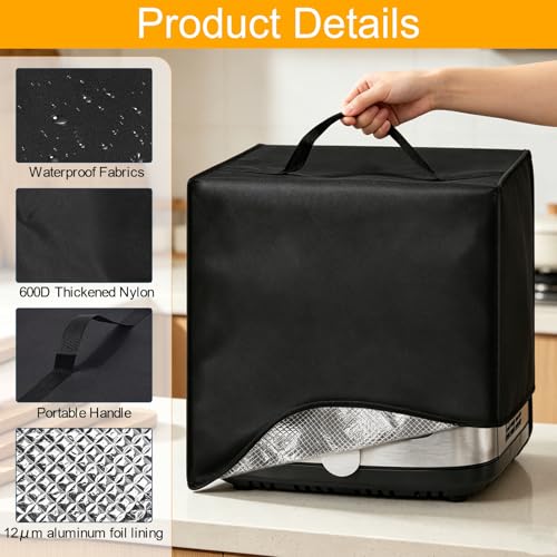 Image of Air Fryer Cover For Chefman 8 QT TurboFry Touch Air Fryer XL 13.78 inchX11.02 inchX13.39 inch, Heat Resistant Waterproof Dust Proof Kitchen Appliance Covers Reusable Airfryer Chefman 8 Qt Cover