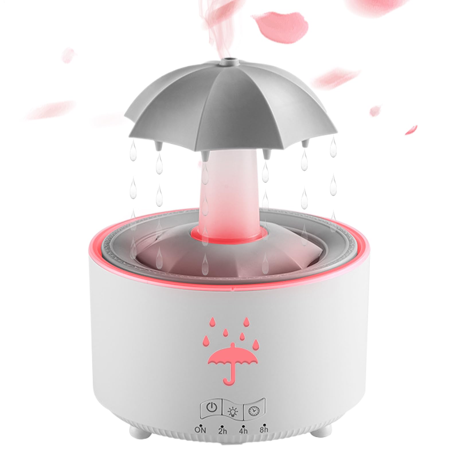 Humidificateur d'air anti-stress avec effet goutte de pluie et diffuseur d'arômes rotatif