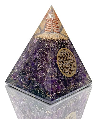 Orgone Pyramid | Amethyst Orgonite Pyramid for Power & Wisdom | Healing Crystal Gemstone Pyramid | Orgone Pyramid Crystal - Handmade In India