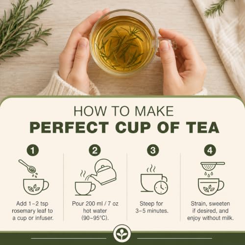 Image of Rosemary Leaves Organic 100g Loose Leaf Pure Dried Rosemary for Hair Growth, Brain Health,Memory & Digestion Rosemary Dry Leaves Reduce Dandruff & Seasoning Food Antioxidant Herbal Infusion 100+ Cups