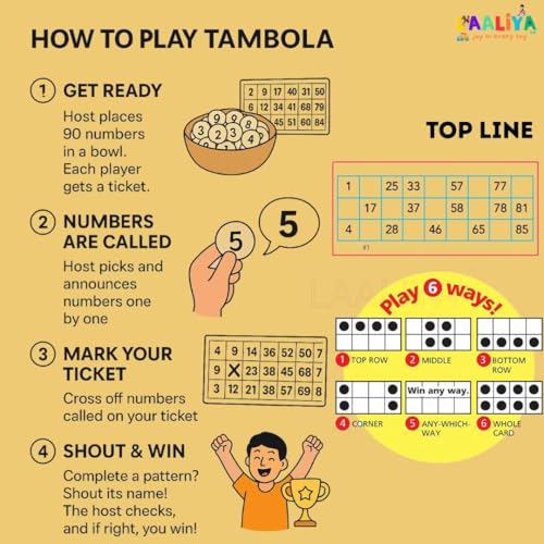 Image of Smart Tambola Game Set with 300 Non Repeating Tickets, Number Calling Board & Marker Coins | Reusable Housie Board Game for Families, Adults, Kids, Birthday Parties & Festivals