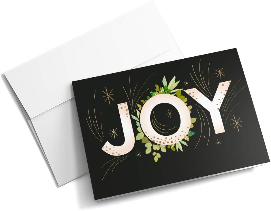 Joyful Morning - Christmas Cards | 25 Signature Greeting Cards with Your Custom Message and Envelopes | Printed in the USA