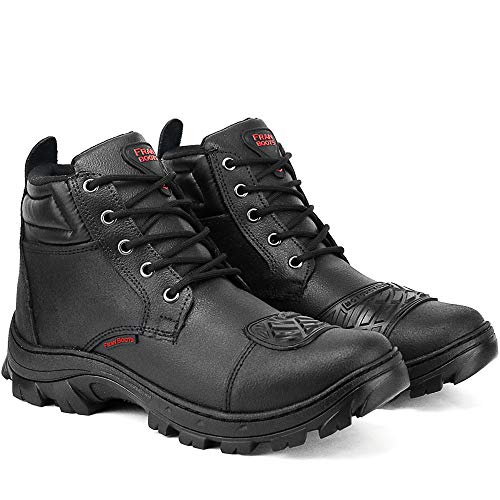 Bota Coturno Adventure Em Couro Tratorada Cano Curto Preta (39)