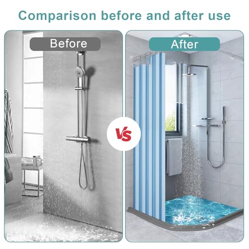 200CM Schwallschutzleiste Dusche Selbstklebend Silikon Duschabdichtungsleiste 50mm x30mm Wasserstopp Schwallschutz Duschschwelle für Dusch Boden Wassersperre für Badezimmer und Küche (Grau, 2m)