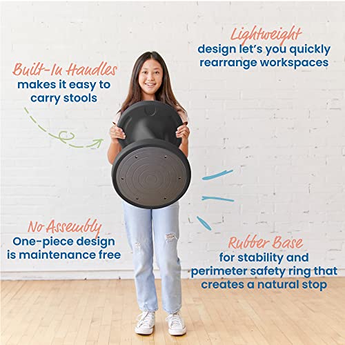 Image of ECR4Kids Twist Wobble Stool, 18in Seat Height, Active Seating, Black