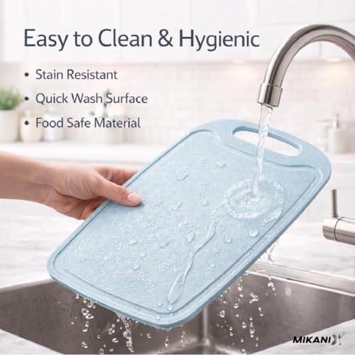 Image of MIKANIX Kitchen Plastic Chopping Board | Non-Slip Cutting Board for Vegetables, Fruits & Meat | Strong & Lightweight (3mm Thick)