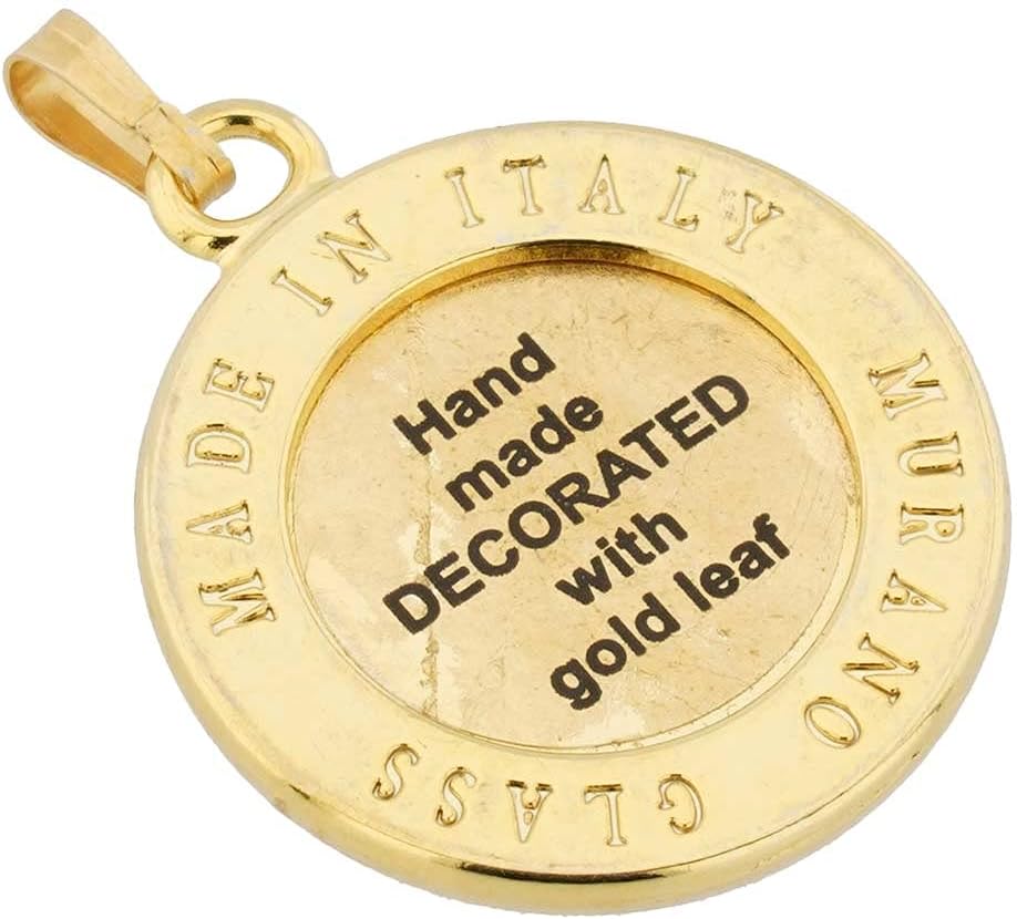 Glass Of Venice Murano Glass Jesus Christ Christian Religious Baptism Pendant 1 Inch Size 24K Gold Leaf