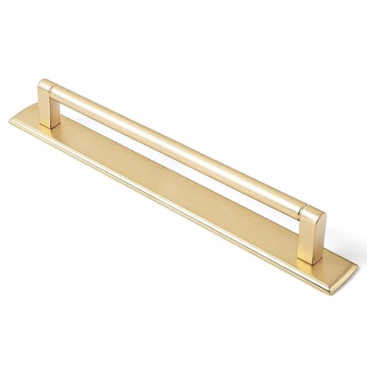 Goo-Ki 7.56" c-c Cabinet Handles Champagne Bronze Drawer Pulls with Back/Base Plate - 2pack Bar Cabinet Pulls with Spacer Zinc Alloy Kitchen Hardware