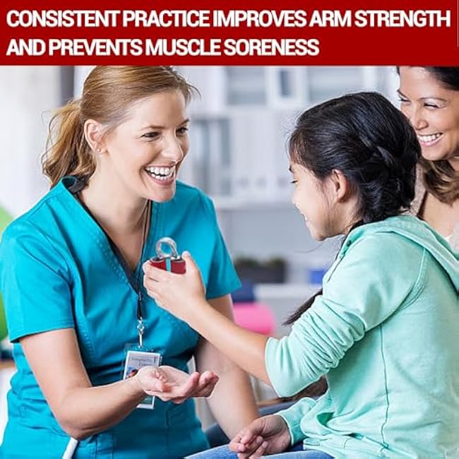 Hand Grip Strengthener Set,2 Pack Forearm exerciser, Finger Trainer,Hand Gripper- Soft Foam Hand Exerciser for Quickly Increasing Wrist Forearm and Finger Strength (Red)