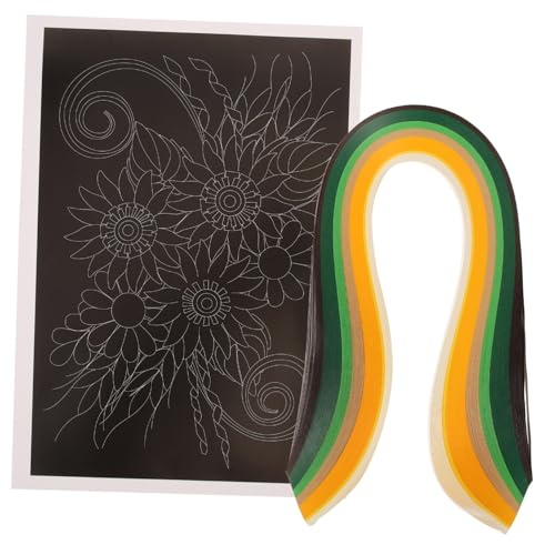 HAPINARY DIY Paper Flower Material Kit Quilling Paper Strips Set 100 Colors Craft Kit for Beginners