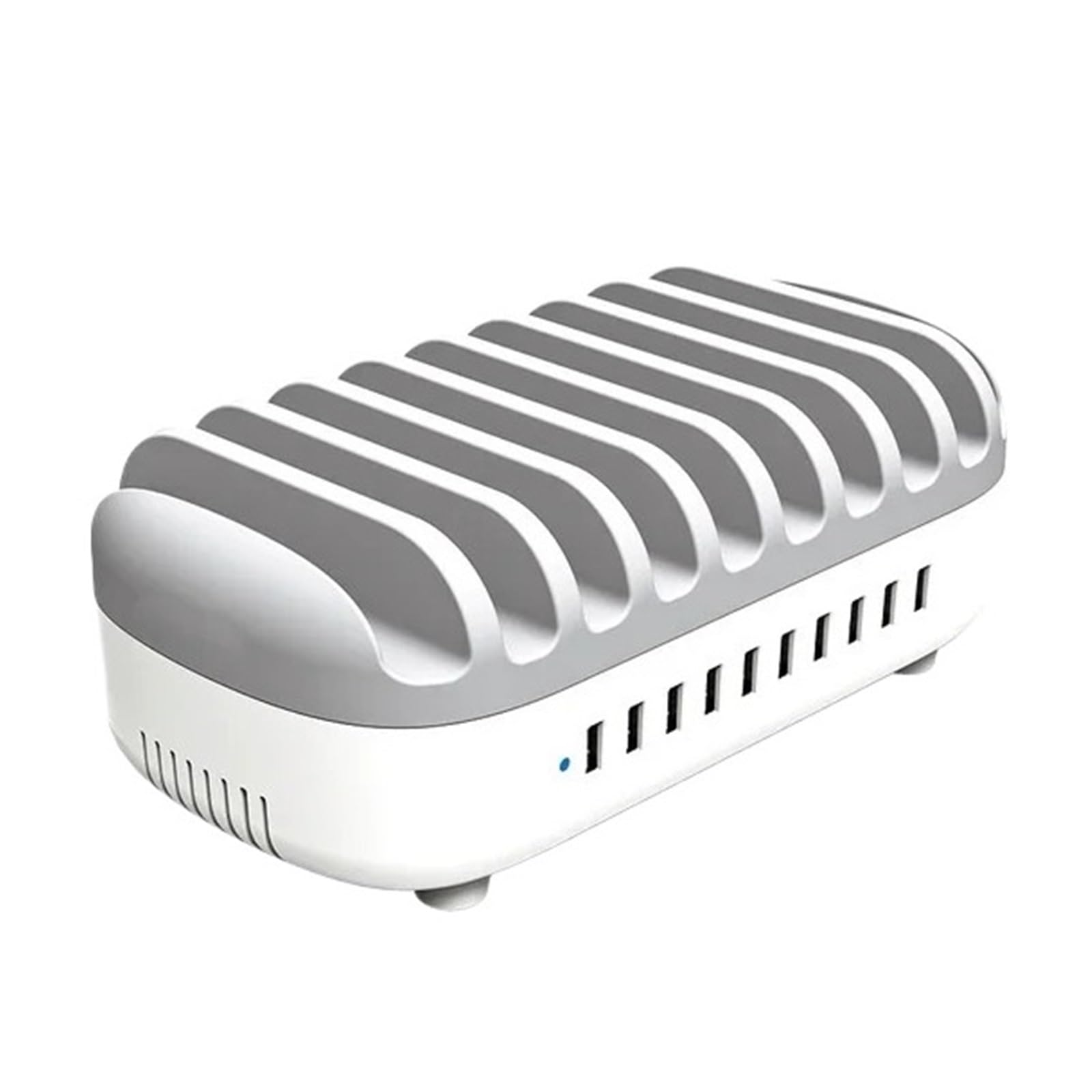 Cargador Rápido USB Multi del Muelle PD120W 5V 2.4A De La Estación Carga Los Puertos For Tableta Barra Oficina Tecnología Carga Rápida Segura(White)
