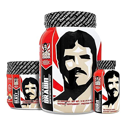 The Lean Muscle Stack - Vintage Burn Energy Supplement, Vintage Brawn Premium Protein Blend, Vintage Blast Two-Stage Pre-Workout