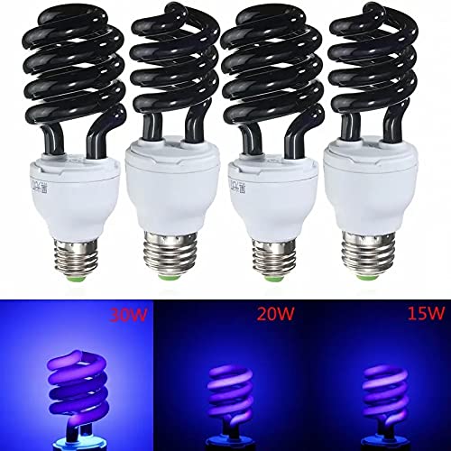 Lampadina UV A Spirale E27, 30W, Luce Nera 365nm, Per Agricoltura E Decorazione