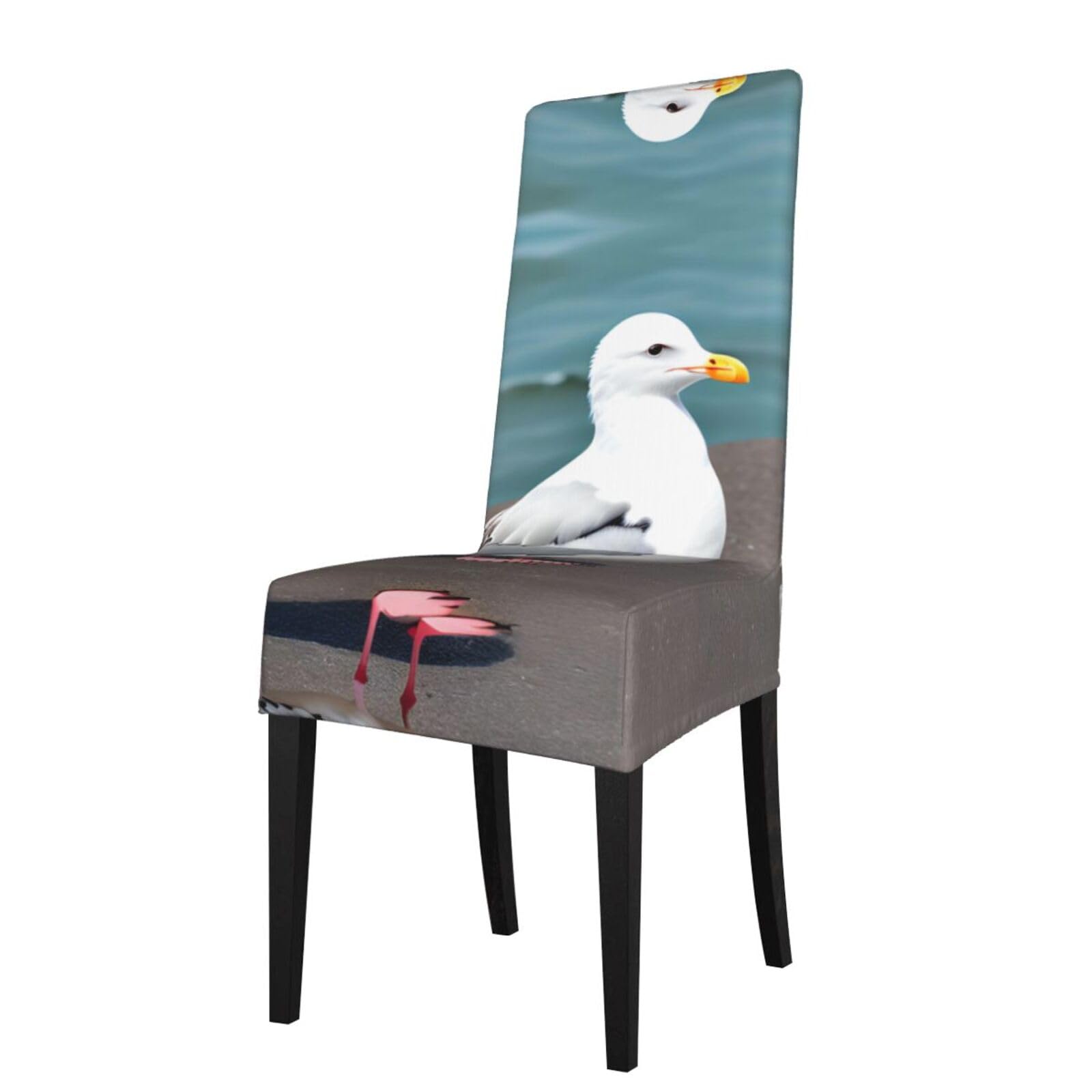 YYHWHJDE Cute seagull Prints Protection Cover for Dining Chair – Stretchable Slipcovers for a Refreshing Dining Room Makeover