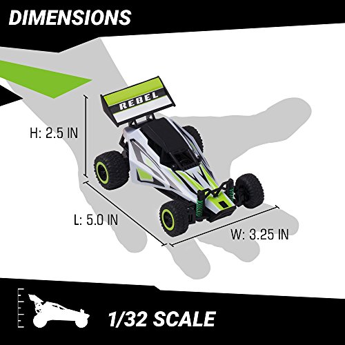 image for Force1 Fast Remote Control Car - Rebel 1/32 Scale RC Buggy with Ramp a