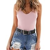 MOLFROA Women's Sexy U-collar Sleeveless Backless Stretch Bottoming Vest Bodysuit Rompers