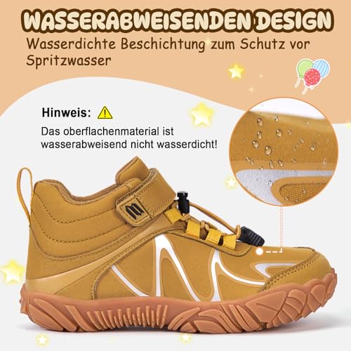 Barfussschuhe Kinder Barfußschuhe Jungen Mädchen Leicht Wanderschuhe Minimal Barfuß Sneaker Outdoor Wasserabweisend rutschfest Barefoot Shoes Kids Gr.27-35