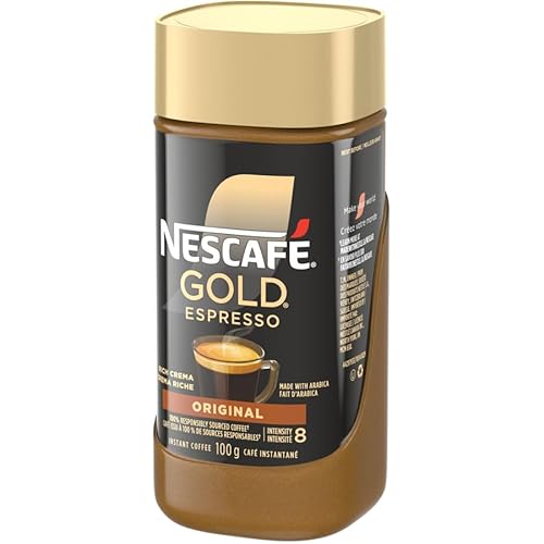 NESCAFE Gold Espresso Instant Coffee, 100g/3.5oz, Jar (2 Pack), {Imported from Canada}
