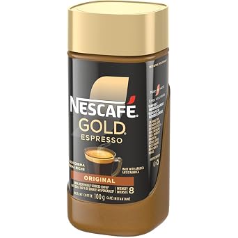 NESCAFE Gold Espresso Instant Coffee, 100g/3.5oz, Jar (2 Pack), {Imported from Canada}