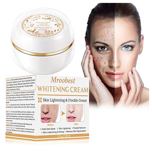 Crema blanqueadora, crema iluminadora, crema aclaradora, tratamiento facial antienvejecimiento para hiperpigmentación, tono de piel desigual, puntos oscuros y daños del sol, 30 ml
