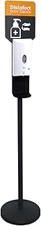 APS 98250 Desinfektionsständer/Desinfektionsmittelspender Metall, Schwarz, 32cm Durchmesser, 163cm Höhe