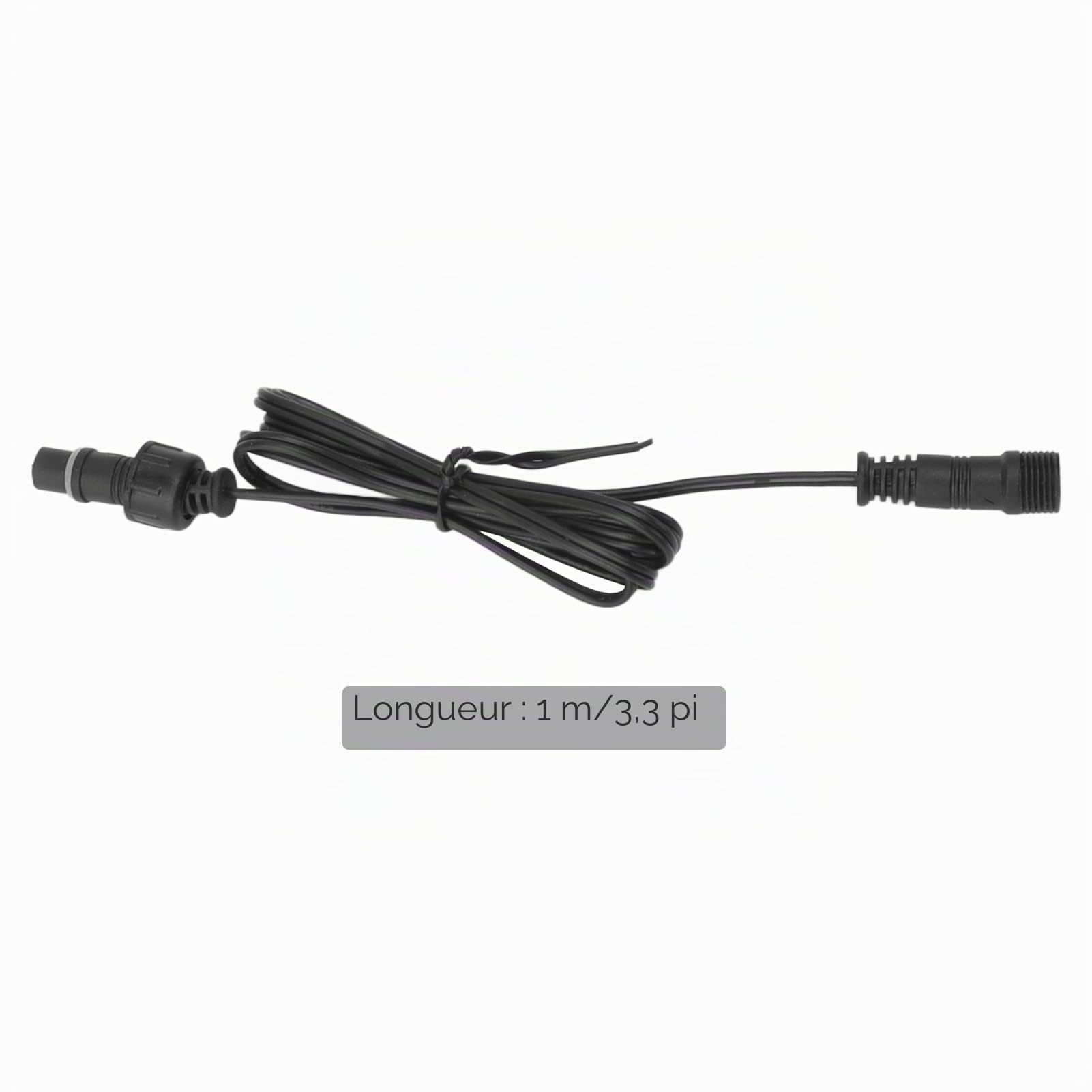 Paquet de 5 Rallonges pour éclairage de Terrasse à 2 Broches avec Connecteur Mâle et Femelle, 1 M/3,3 Pieds, étanche IP67, Facile à Utiliser, PVC Ignifuge, pour éclairage de Jardin