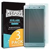 Ringke Invisible Defender Glass [3 Pack] Compatible with [Sony Xperia XZ2 Premium] Tempered Glass Screen Protector, Ultimate Clear Shield, High Definition Quality, 9H Hardness Technology