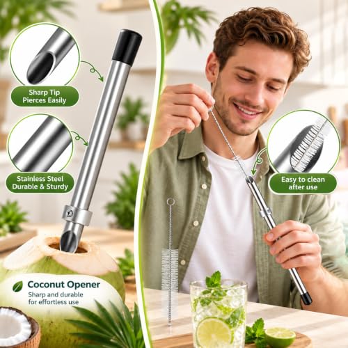 4-Piece Straw Puncher and Muddler Set for Lemonade Plastic Cup Lids - Image 5