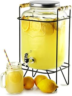 bar@drinkstuff Yorkshire Mason Jar Drinks Dispenser with Stand 8ltr Beverage Dispenser, Mason Jar Beverage Dispenser, Juice Dispenser, Cocktail Dispenser, Vintage Drinks Dispenser