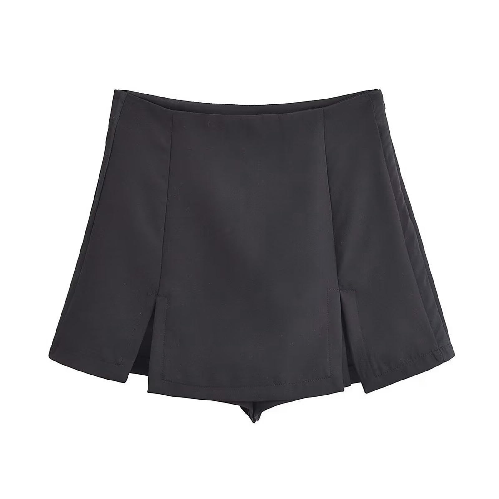 Robe jupe-culotte fendue noire pour vos sorties d'été en terrasse