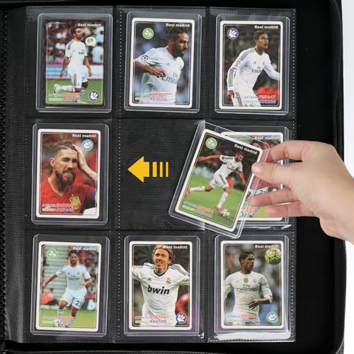 Image of Toploader Binder,Toploader Hard Cases, 9-Pocket Pages Sleeves Hold up 288 Cards.Toploader Card Binder with Sleeves for inch3x4 inch rigid,Card Holder(blue)
