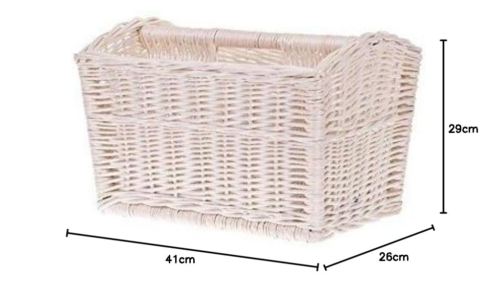 e-wicker24 Kosz na gazety z uchwytem do noszenia, stojak na gazety w kolorze beżowym, stojak na gazety, kosz na gazety z wikliny